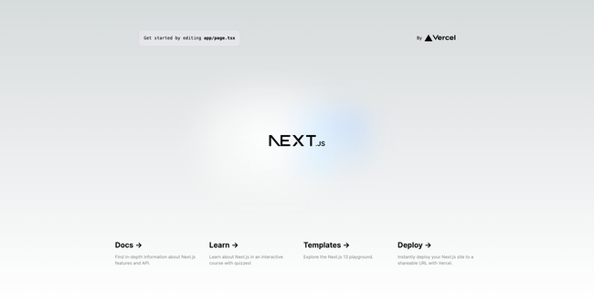 Screenshot of the Next.js welcome page